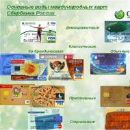 Types and cost of servicing Sberbank cards